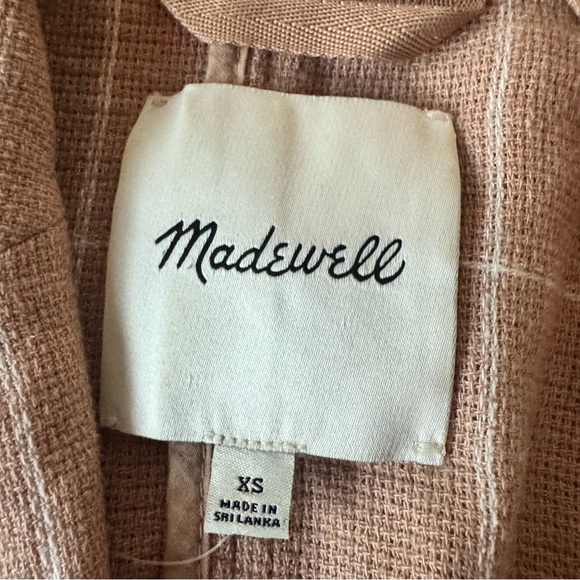 Madewell XS Breezewoven Larsen Windowpane Blazer Sandstone Jacket - Picture 5 of 9